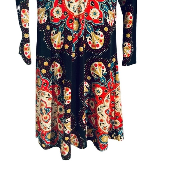 ✌️OUT✌️FREE PEOPLE Boho Mini Dress Long Sleeve vneck small Nwt - Picture 6 of 10